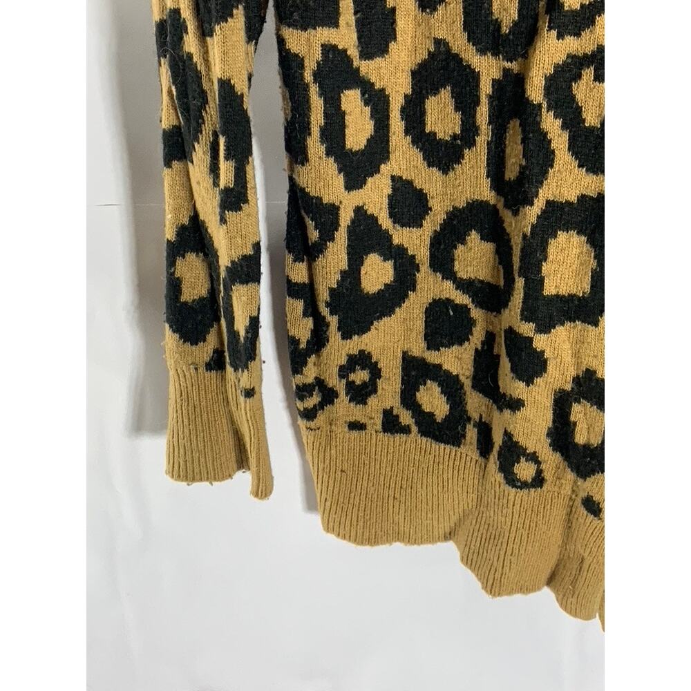 SUNDAY BEST Women's Tan/Black Animal Print Button-Up Cardigan SZ S - Picture 7 of 11